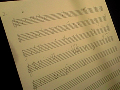 急ぎ書いた手書き譜。急遽もう１曲、歌入り音源を作ることになったので・・。